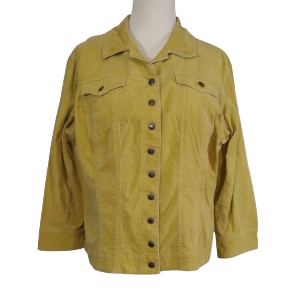 CHICO'S Women Corduroy Tan Jacket Size 2